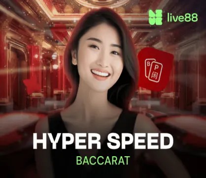 Hyper Speed Baccarat online game logo by Evolution on gocasino1.de